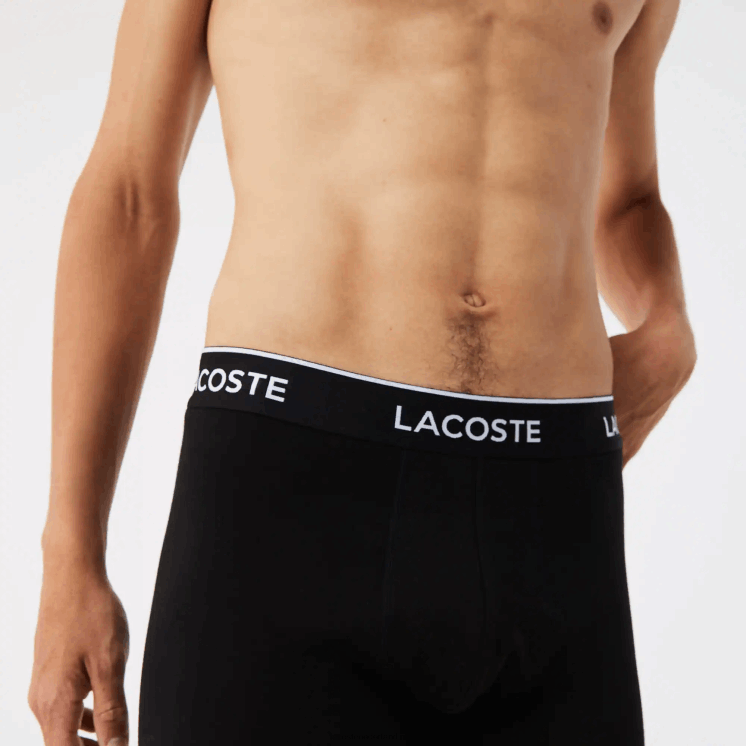 Lacoste boxershort van lang stretchkatoen 3-pack 0828H1433 zwart wit grijs chine nua Heren