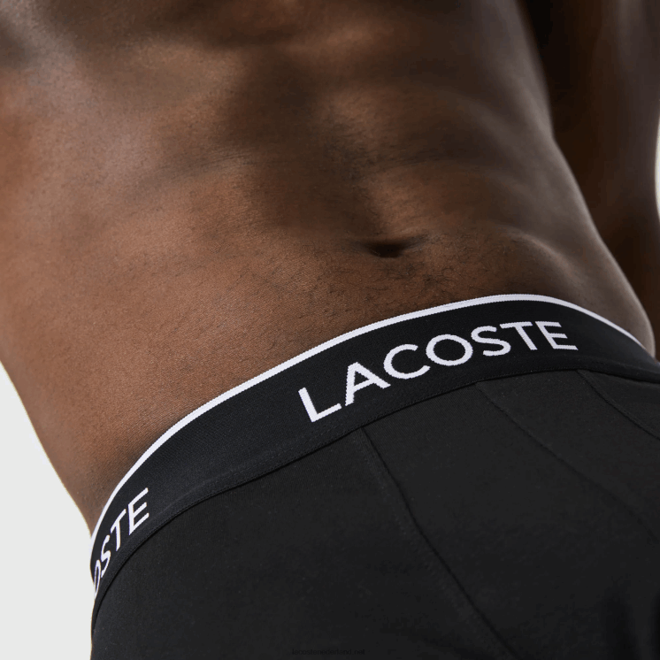 Lacoste boxershort van lang stretchkatoen 3-pack 0828H1433 zwart wit grijs chine nua Heren