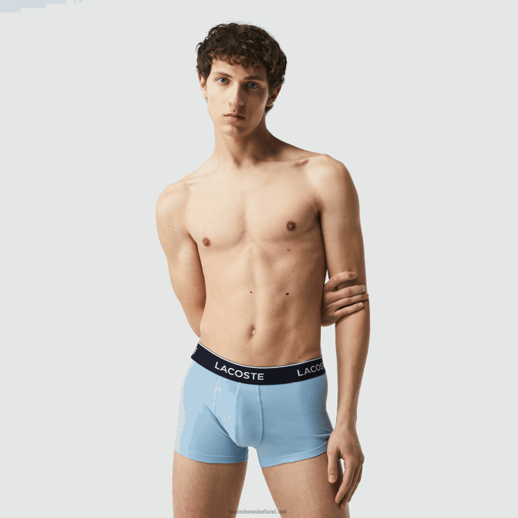 Lacoste casual boxershort 3-pack 0828H1371 blauwgrijze chine f7k Heren