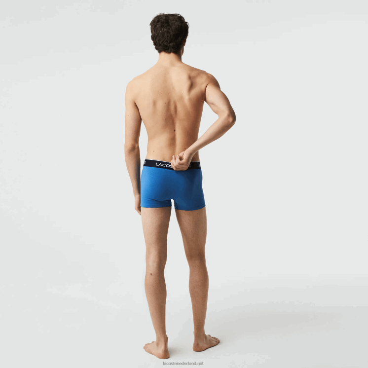 Lacoste casual boxershort 3-pack 0828H1371 blauwgrijze chine f7k Heren