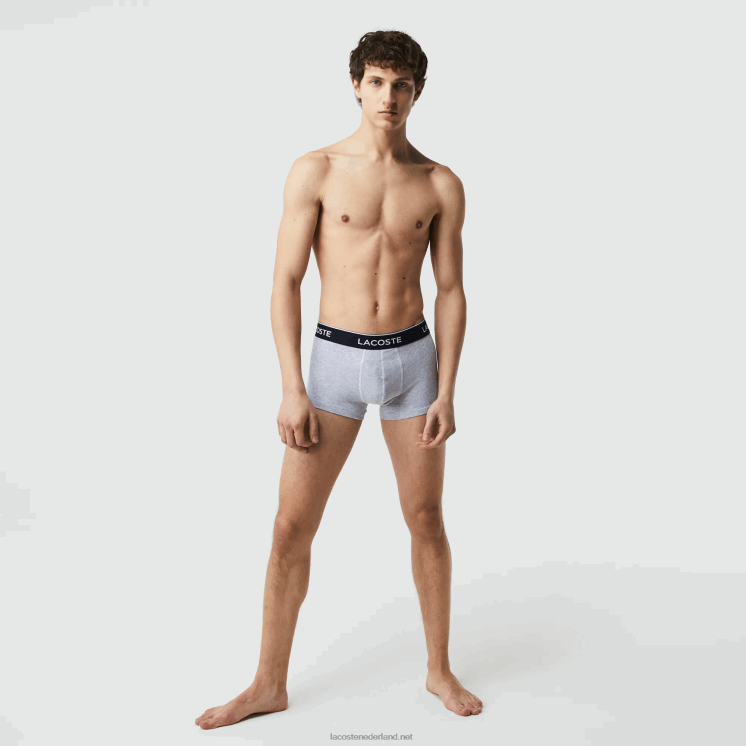 Lacoste casual boxershort 3-pack 0828H1371 blauwgrijze chine f7k Heren