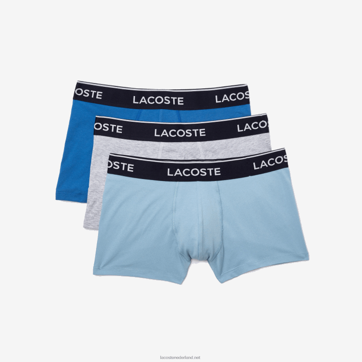 Lacoste casual boxershort 3-pack 0828H1371 blauwgrijze chine f7k Heren