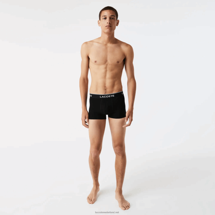 Lacoste casual boxershort 3-pack 0828H1372 zwart wit grijs chine nua Heren