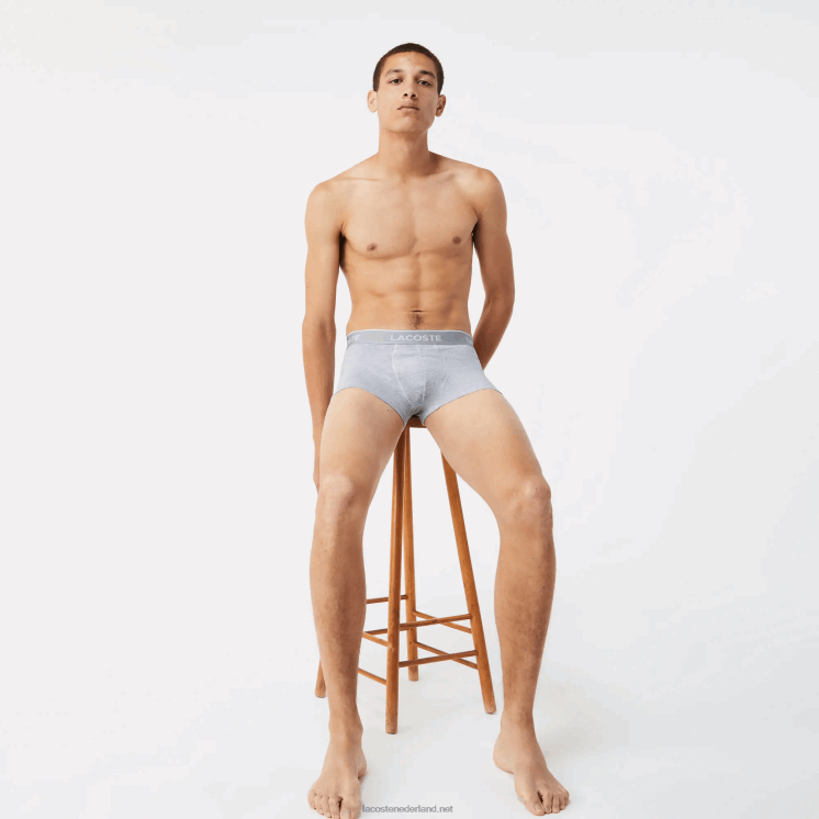 Lacoste casual boxershort 3-pack 0828H1372 zwart wit grijs chine nua Heren