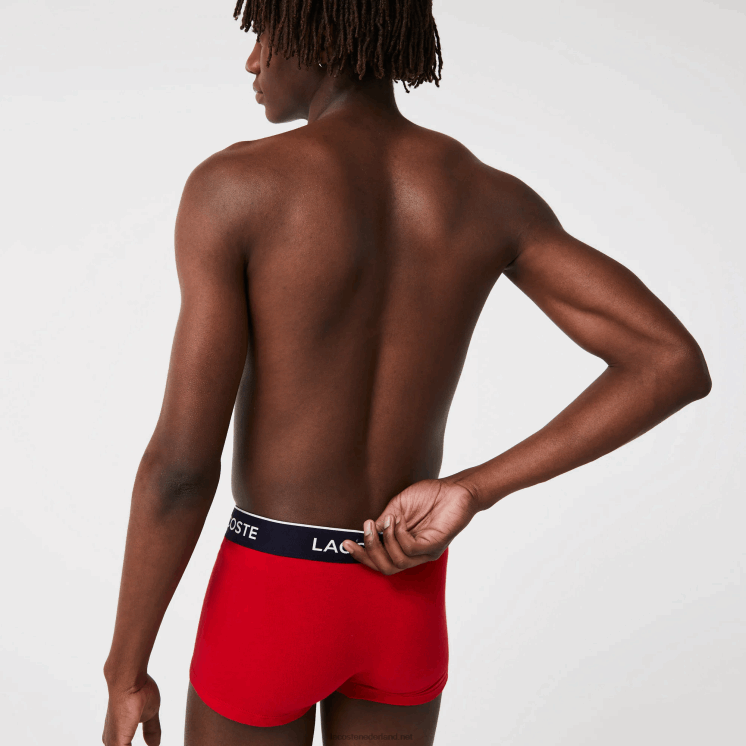 Lacoste casual boxershort 3-pack 0828H1610 marineblauw rood marineblauw w64 Heren