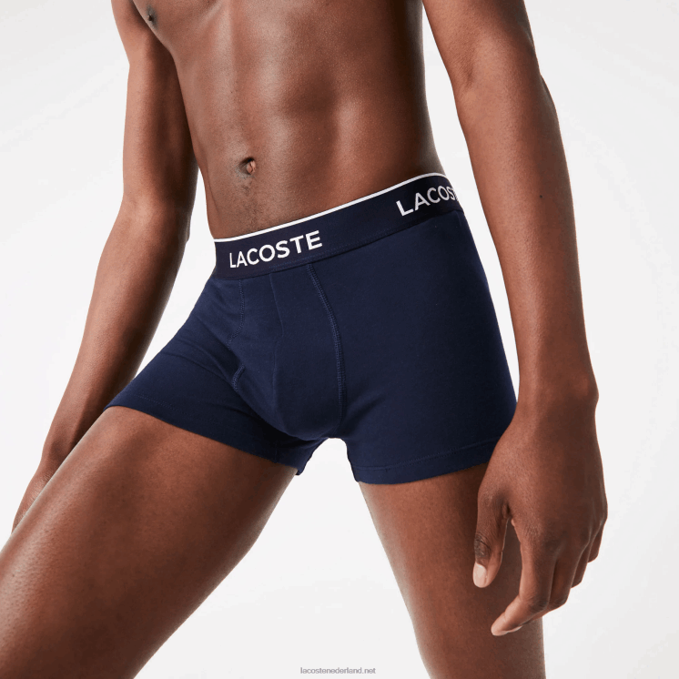 Lacoste casual boxershort 3-pack 0828H1610 marineblauw rood marineblauw w64 Heren