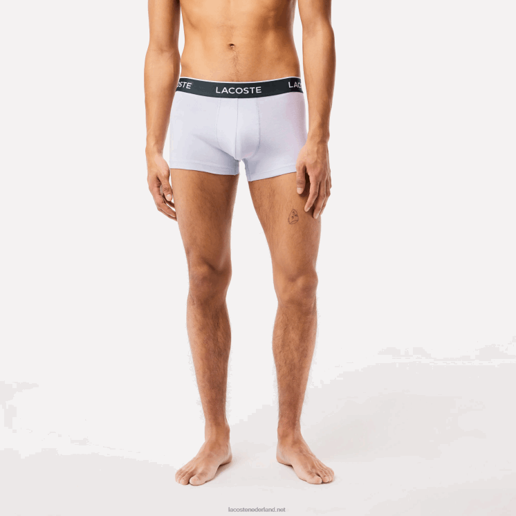 Lacoste casual boxershort 3-pack 0828H482 paars marineblauw grijs chine ggj Heren