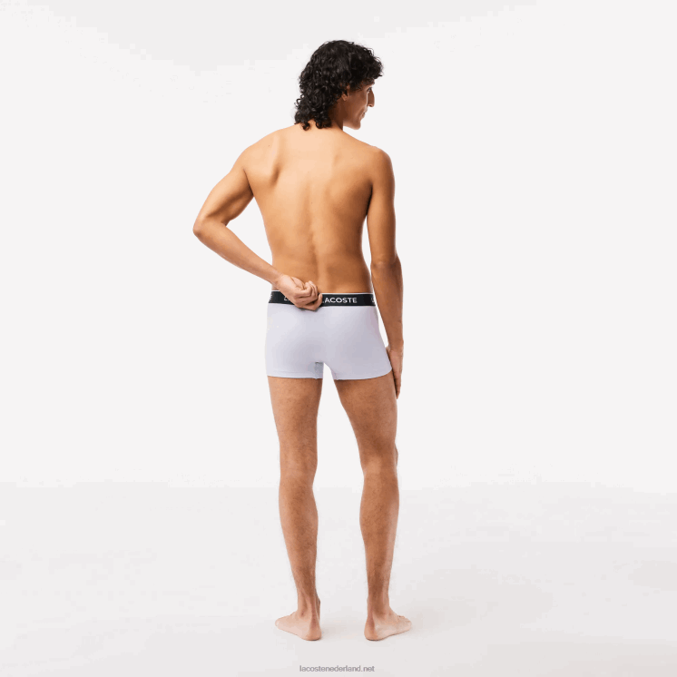 Lacoste casual boxershort 3-pack 0828H482 paars marineblauw grijs chine ggj Heren