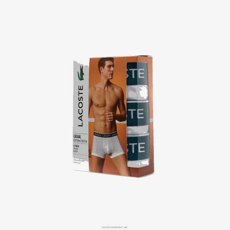 Lacoste casual boxershort 3-pack 0828H483 wit 001 Heren