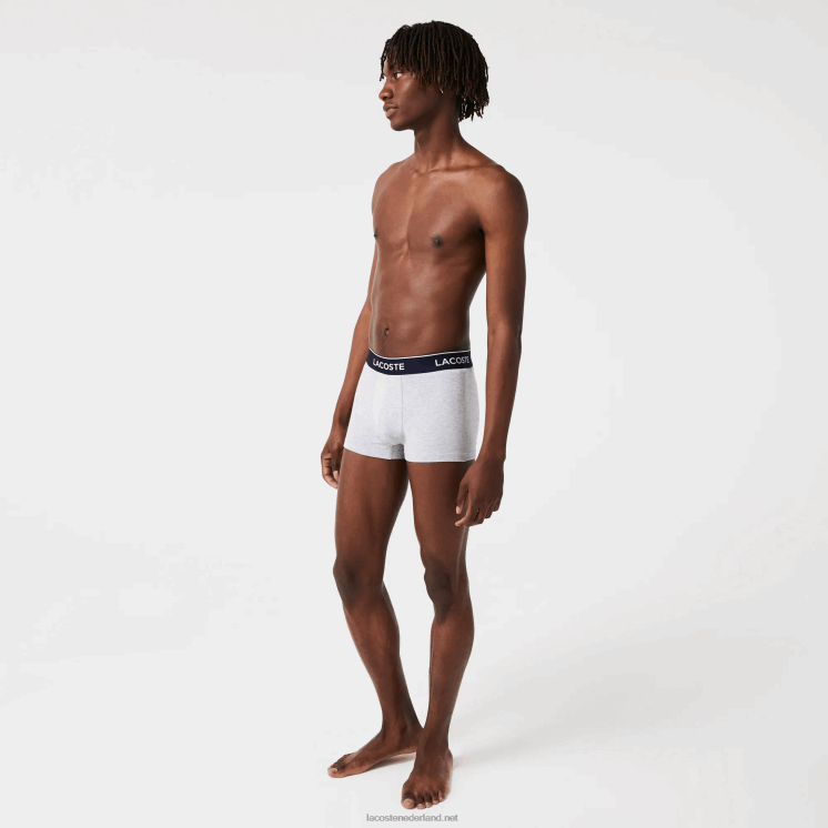 Lacoste casual boxershort 3-pack 0828H485 grijze chine ca Heren