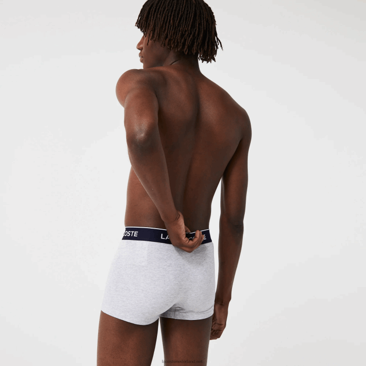 Lacoste casual boxershort 3-pack 0828H485 grijze chine ca Heren