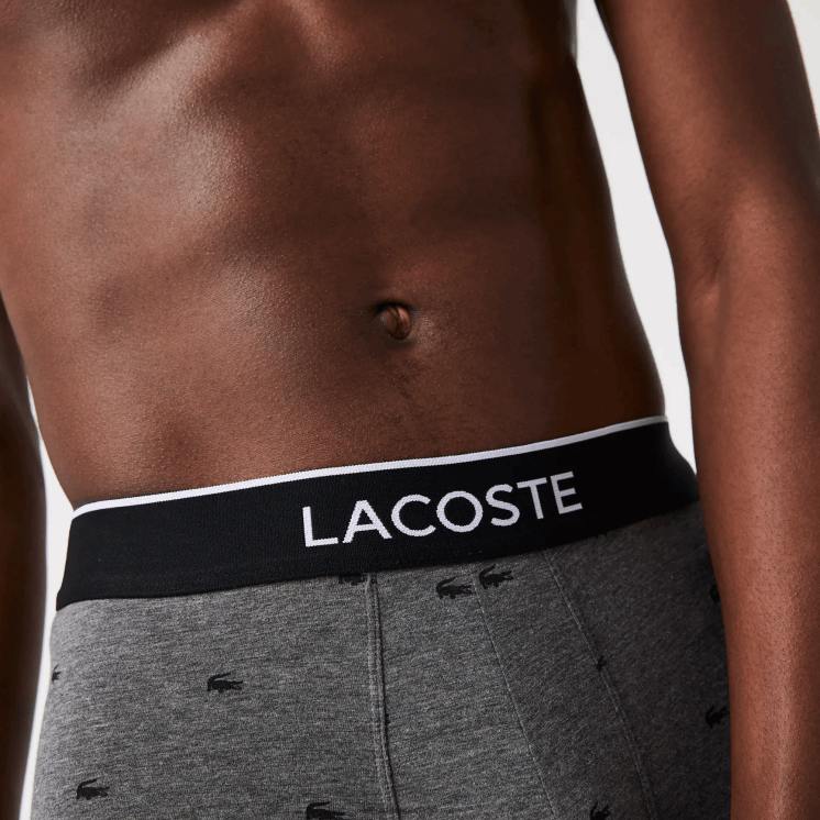 Lacoste casual signature boxershorts 3-pack 0828H1328 zwart grijs chine vdp Heren
