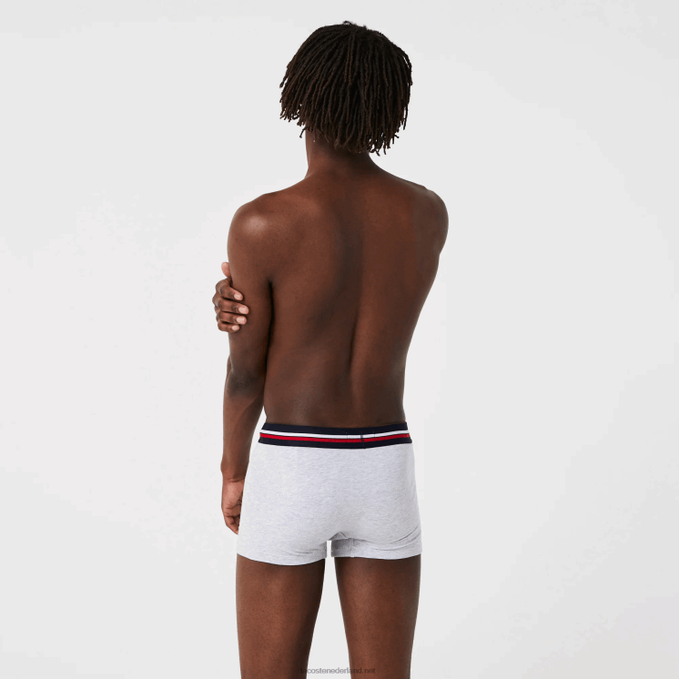 Lacoste iconische driekleurige romper met tailleband 3-pack 0828H1347 marineblauw grijs chine rood w34 Heren