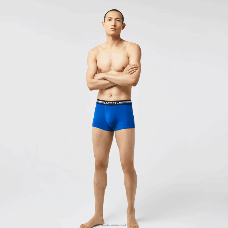 Lacoste iconische driekleurige romper met tailleband 3-pack 0828H1348 grijs chine kaki groen blauw 8wz Heren
