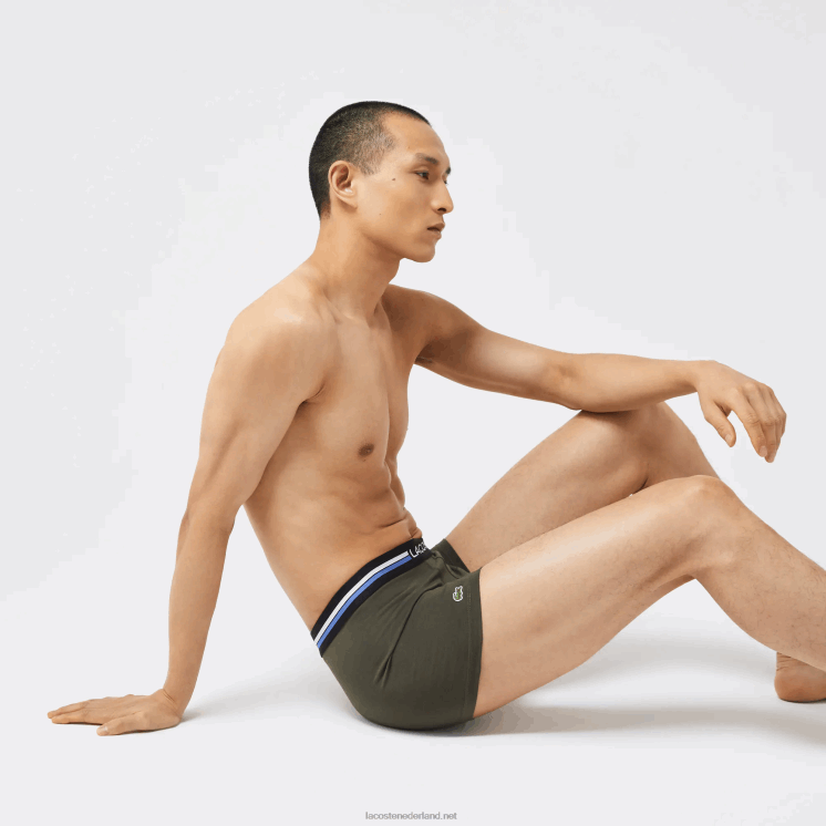 Lacoste iconische driekleurige romper met tailleband 3-pack 0828H1348 grijs chine kaki groen blauw 8wz Heren