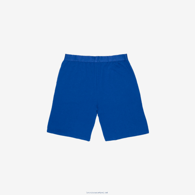 Lacoste indoorshort van merkkatoenfleece 0828H1512 blauw wit emj Heren