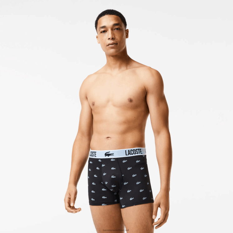 Lacoste koffer van gerecycled polyester jersey 3-pack 0828H1561 zwart donkergrijs wit shq Heren