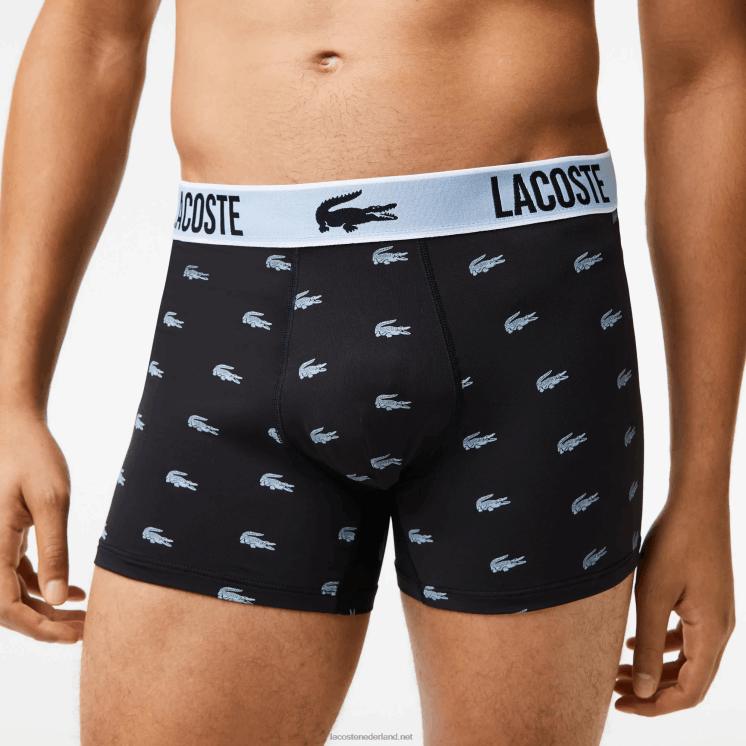 Lacoste koffer van gerecycled polyester jersey 3-pack 0828H1561 zwart donkergrijs wit shq Heren