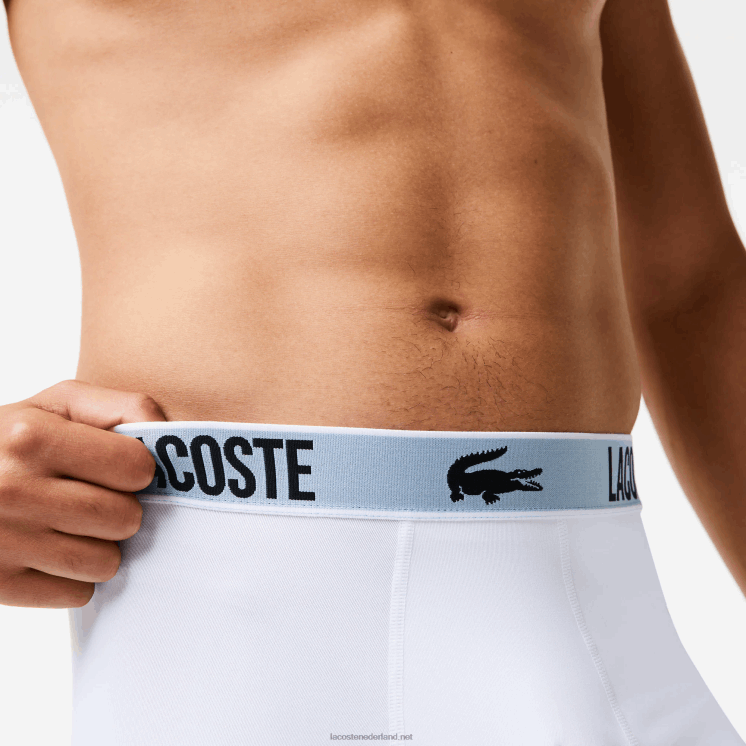 Lacoste koffer van gerecycled polyester jersey 3-pack 0828H1561 zwart donkergrijs wit shq Heren