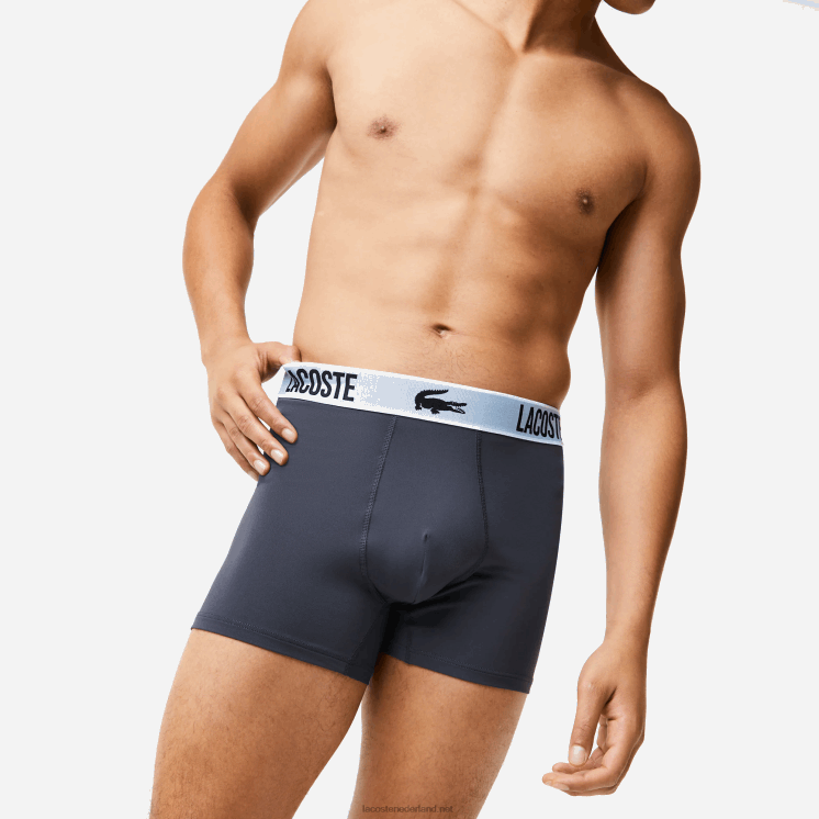 Lacoste koffer van gerecycled polyester jersey 3-pack 0828H1561 zwart donkergrijs wit shq Heren