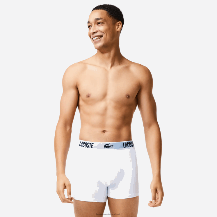 Lacoste koffer van gerecycled polyester jersey 3-pack 0828H1561 zwart donkergrijs wit shq Heren