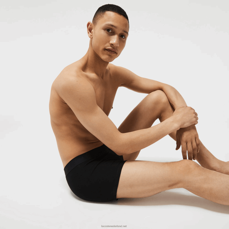 Lacoste l.12.12 piqué boxershorts 2-pack 0828H1616 zwart grijs chine snp Heren