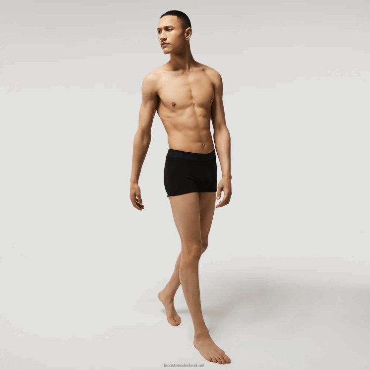 Lacoste l.12.12 piqué boxershorts 2-pack 0828H1616 zwart grijs chine snp Heren