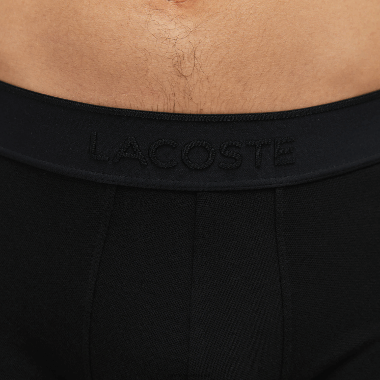 Lacoste l.12.12 piqué boxershorts 2-pack 0828H1616 zwart grijs chine snp Heren
