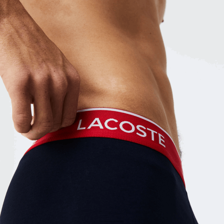 Lacoste lange katoenen boxershort 3-pack 0828H1416 groen rood marineblauw hy0 Heren