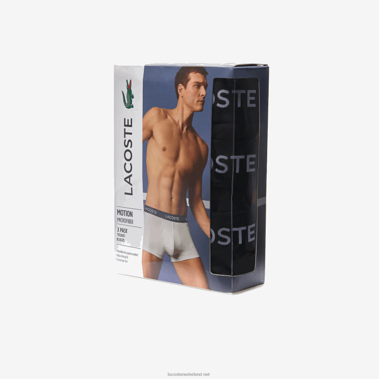 Lacoste microfiber kofferbak 3-pack 0828H1461 zwart 031 Heren