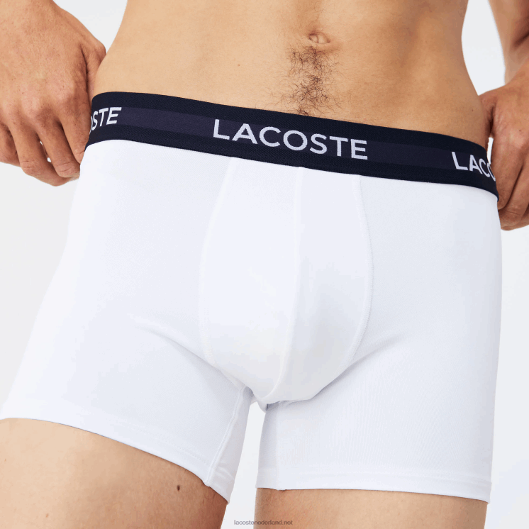 Lacoste microfiber kofferbak 3-pack 0828H1462 marineblauw wit rood wet Heren