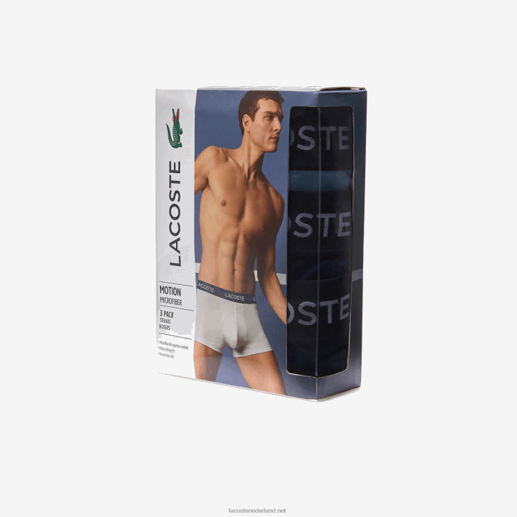 Lacoste microfiber kofferbak 3-pack 0828H1463 marineblauw vuc Heren