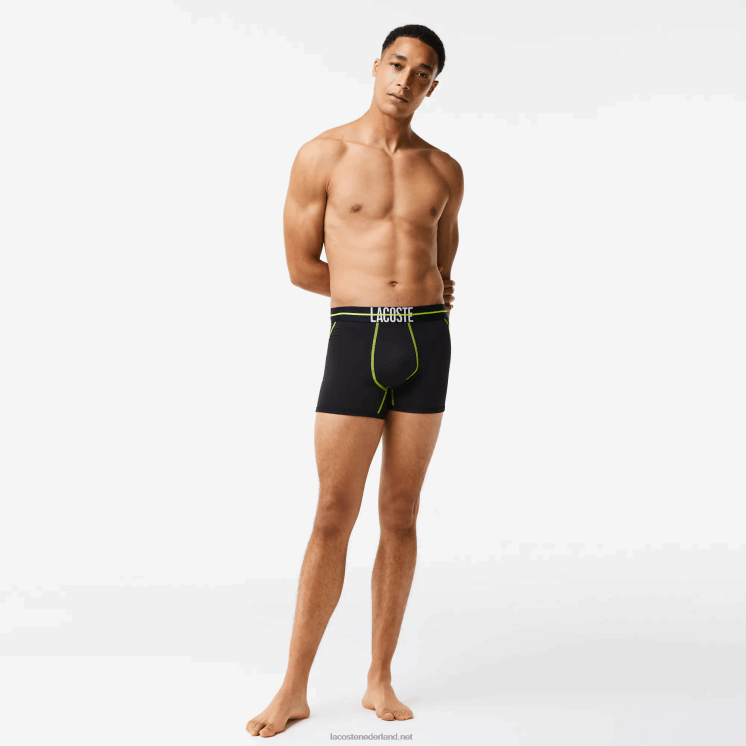 Lacoste naadloze jersey kofferbak 0828H1492 zwart geel 9y2 Heren