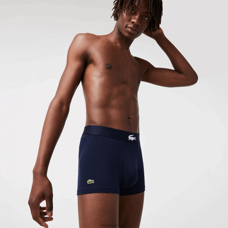 Lacoste niet-overeenkomende boxershort van stretchkatoen, 3-pack 0828H1341 groen marineblauw wit p52 Heren