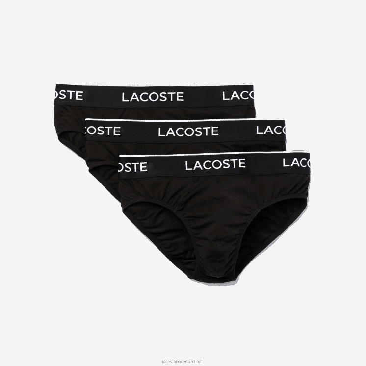 Lacoste pak van 3 casual slips 0828H1421 zwart 031 Heren