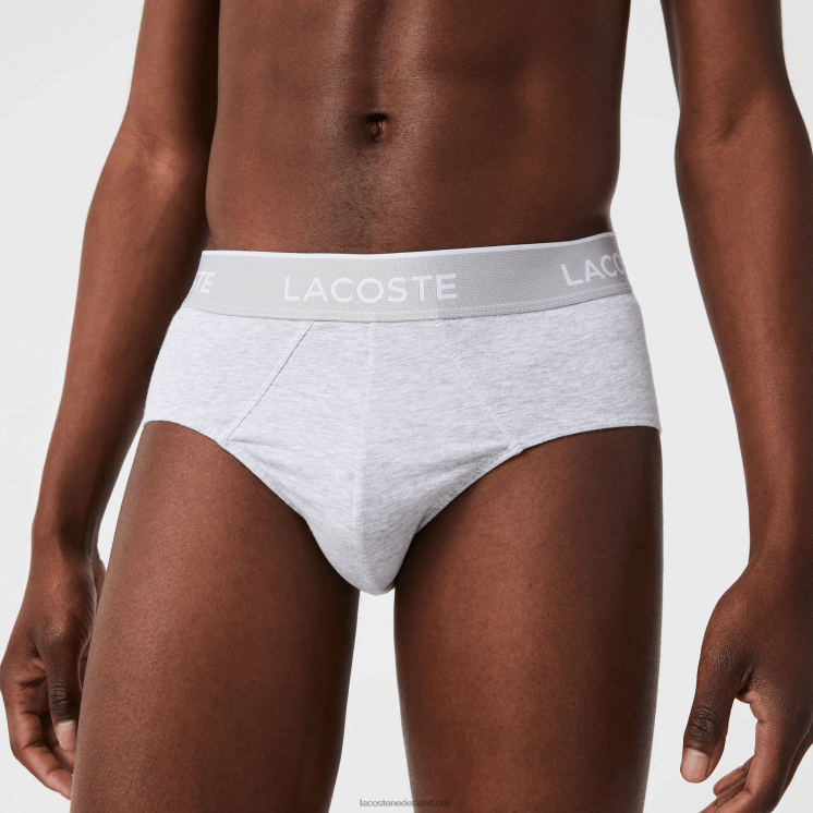 Lacoste pak van 3 casual slips 0828H1422 zwart wit grijs chine nua Heren