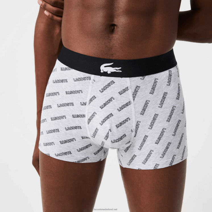 Lacoste stretch katoenen romper 3-pack 0828H1431 zwart grijs chine wit eqd Heren