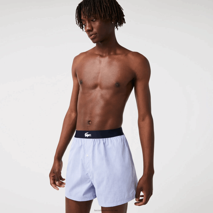 Lacoste ultrazachte katoenen boxer 3-pack 0828H1578 marineblauw vuc Heren