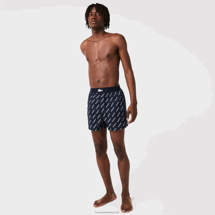 Lacoste ultrazachte katoenen boxer 3-pack 0828H1578 marineblauw vuc Heren