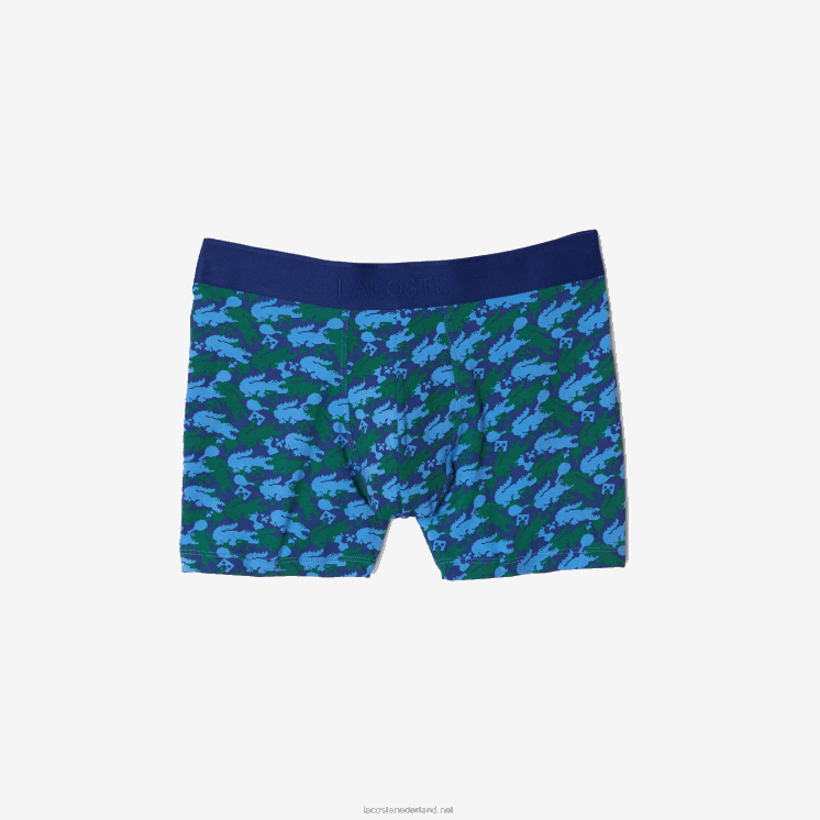 lange boxershort van lacoste x minecraft print van biologisch katoen 0828H1599 witte c50 Heren
