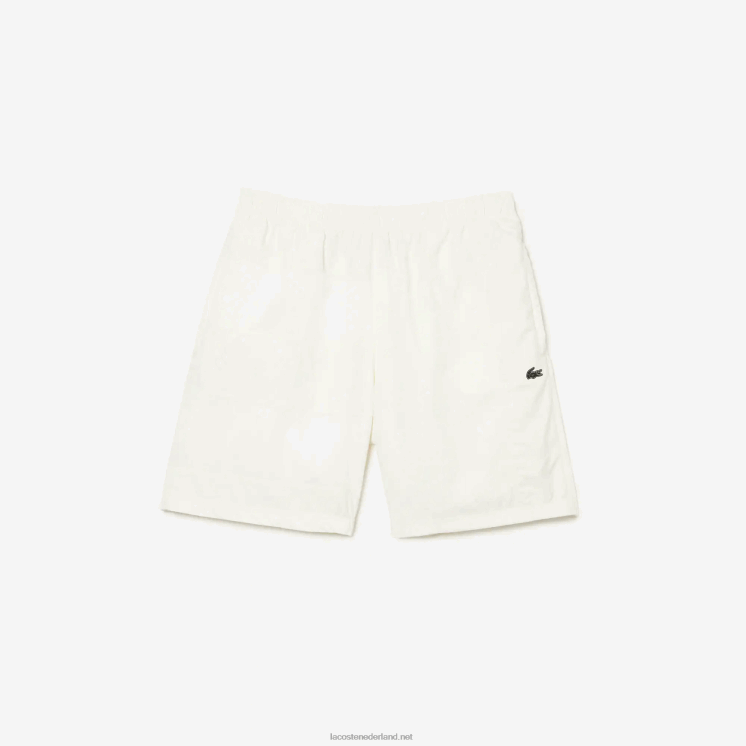 Lacoste Short met kleurvlakken en patchwork-effect 0828H1501 wit b5l Heren