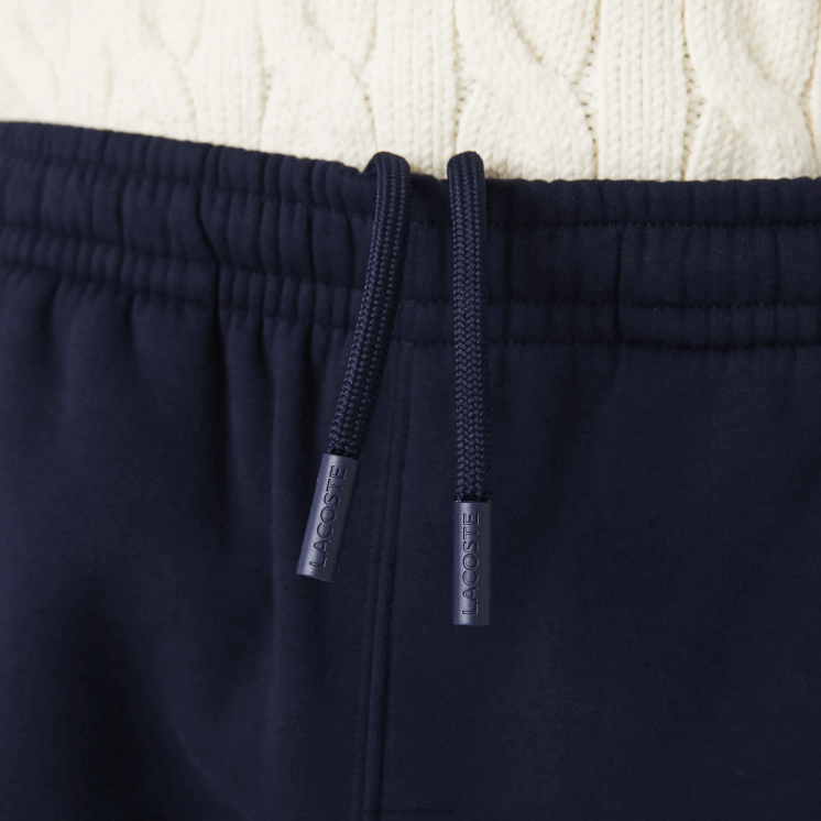 Lacoste Short van geborsteld fleece met kleurvlakken 0828H1516 marineblauw geel 144 Heren