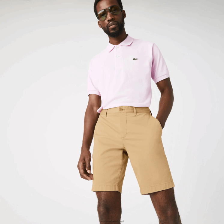 Lacoste Slim fit bermuda van stretchkatoen 0828H1529 beige 02s Heren