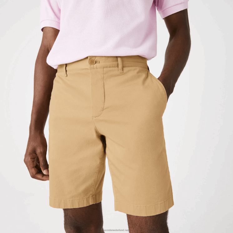 Lacoste Slim fit bermuda van stretchkatoen 0828H1529 beige 02s Heren