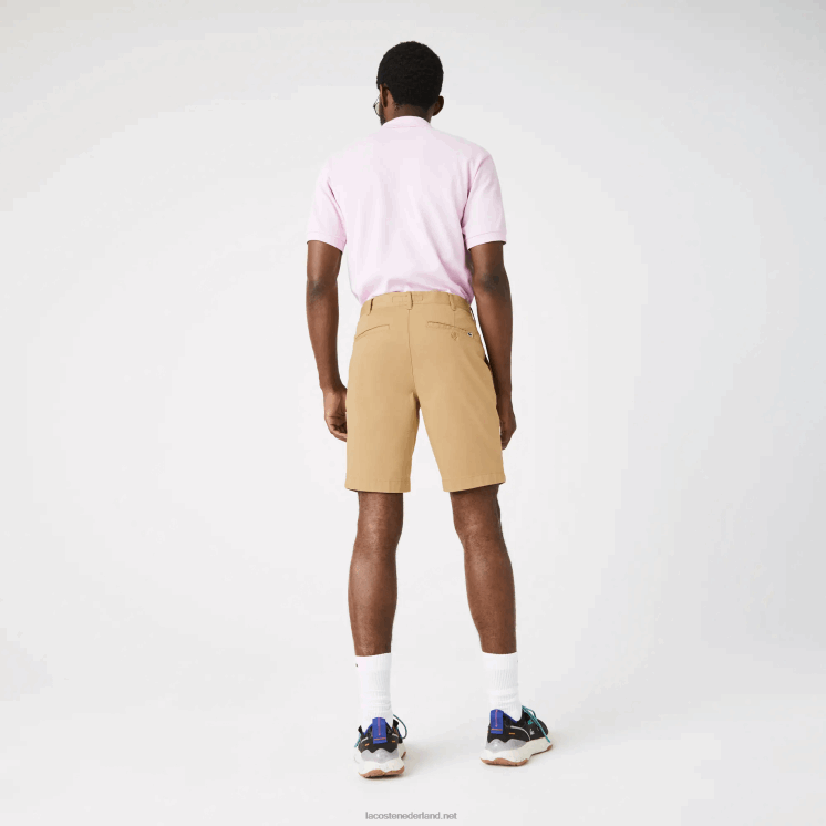 Lacoste Slim fit bermuda van stretchkatoen 0828H1529 beige 02s Heren