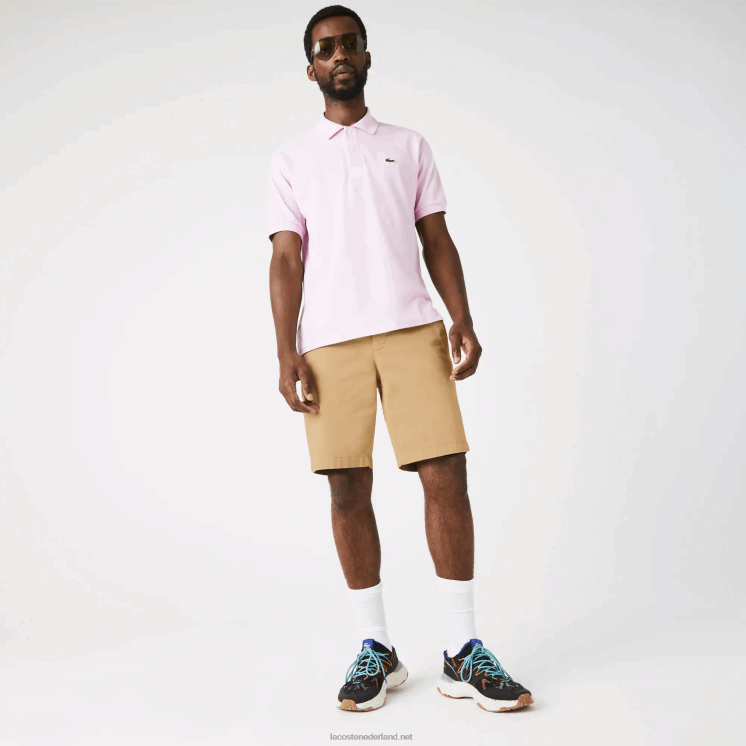 Lacoste Slim fit bermuda van stretchkatoen 0828H1529 beige 02s Heren