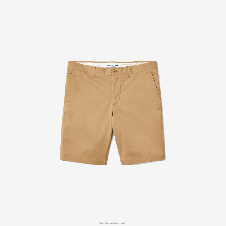Lacoste Slim fit bermuda van stretchkatoen 0828H1529 beige 02s Heren