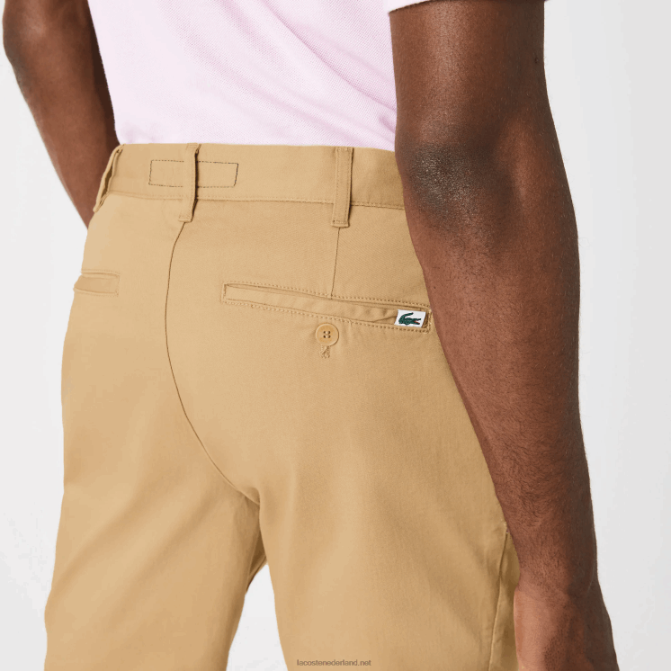 Lacoste Slim fit bermuda van stretchkatoen 0828H1529 beige 02s Heren