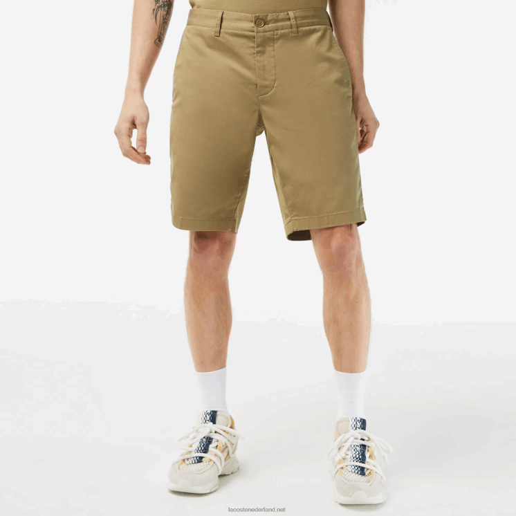 Lacoste Slim fit bermuda van stretchkatoen 0828H431 beige cb8 Heren