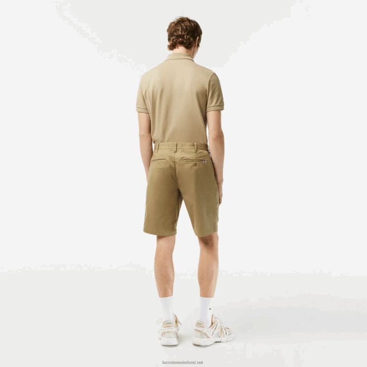 Lacoste Slim fit bermuda van stretchkatoen 0828H431 beige cb8 Heren
